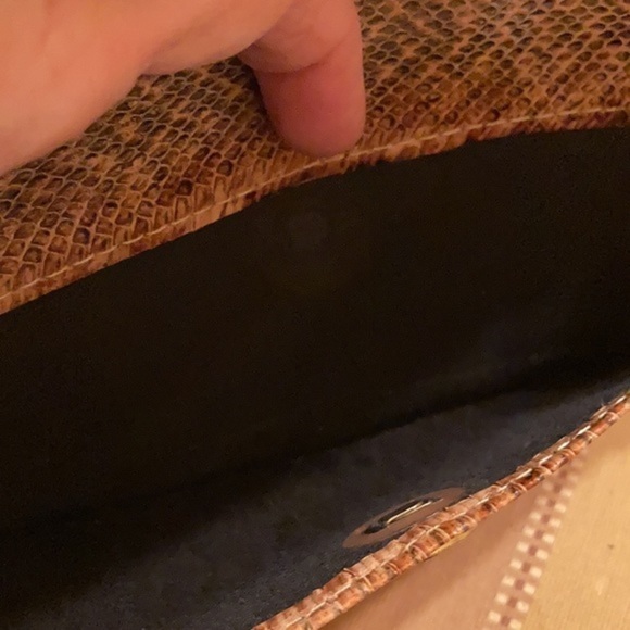 Snakeskin convertible clutch and matching wallet